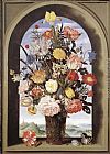 Ambrosius Bosschaert the Elder Bouquet in an Arched Window painting